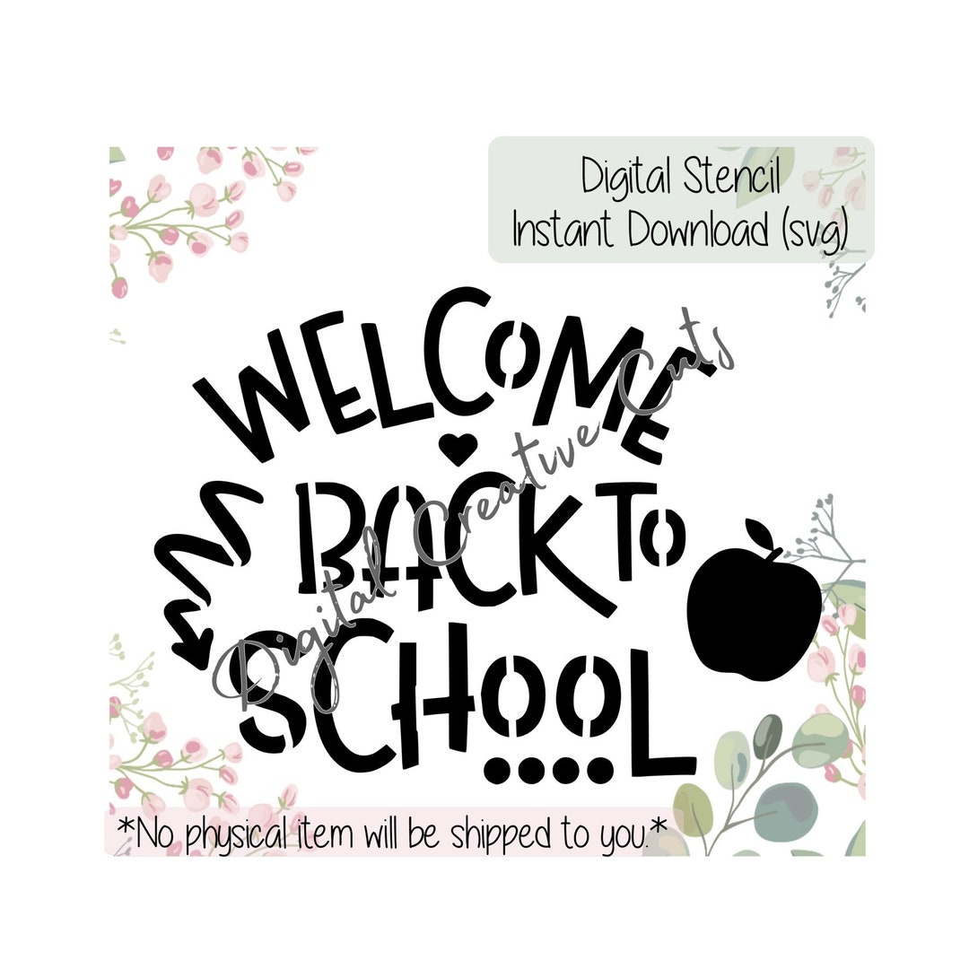 Welcome Back to School Cookie Stencil Digital Instant Download - Etsy ...