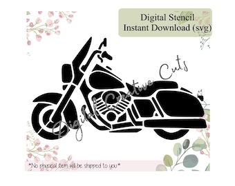 Motorcycle cookie stencil Digital instant download SVG cutting file Personal use only.