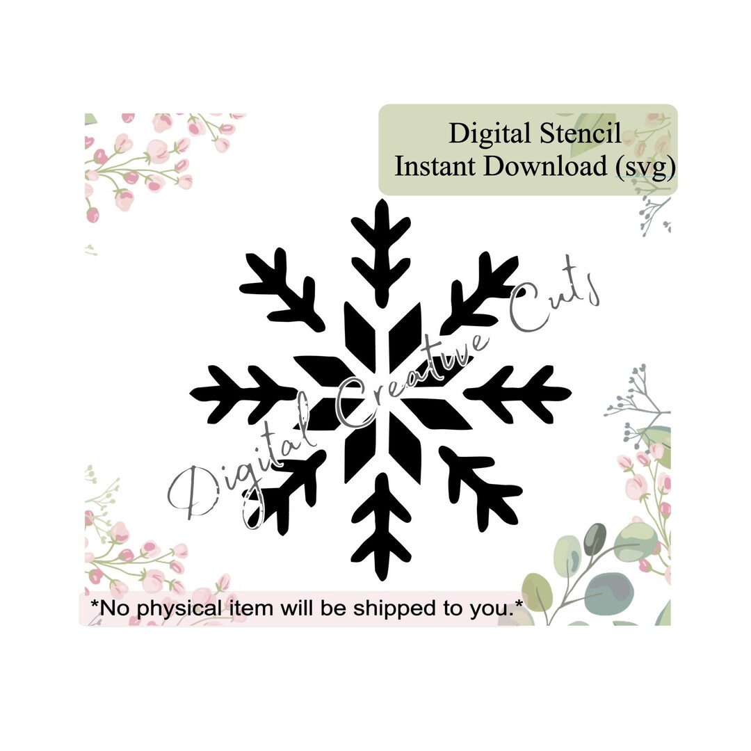 Snowflake Cookie Stencil Digital Instant Download SVG File Personal Use ...