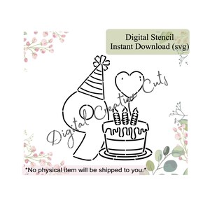 Birthday number nine PYO cookie stencil Digital download SVG format file Personal use only.