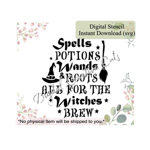 Halloween witches brew cookie stencil Digital instant download SVG file Personal use only.