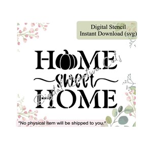 Herbst home Sweet Home Cookie Schablone Digitaler Sofort-Download SVG-Datei nur persönliche Nutzung.