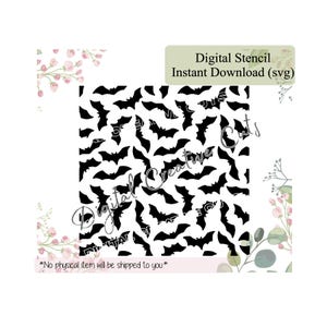 Halloween vleermuizen patroon achtergrond cookie stencil Digitale instant download SVG-bestand Alleen voor persoonlijk gebruik.