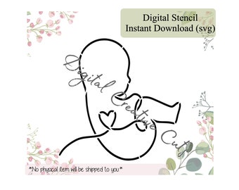 Baby cookie stencil Digital download SVG format file Personal use only.