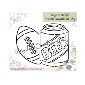 フットボールシーズンビール PYO クッキーステンシル 即時ダウンロード SVG カットファイル 個人使用