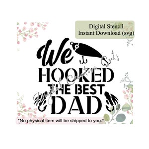 Plantilla de galleta del día del padre pescando al mejor papá Archivo de formato SVG de descarga instantánea digital Solo para uso personal.