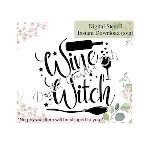 Halloween Wein Hexe Cookie Schablone Instant Download SVG Datei Nur persönliche Nutzung.