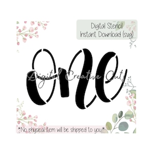 Number one Digital download cookie stencil SVG format file Personal use only.