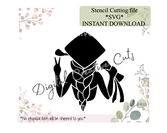 Graduate girl cookie stencil download SVG cutting file Personal use only.