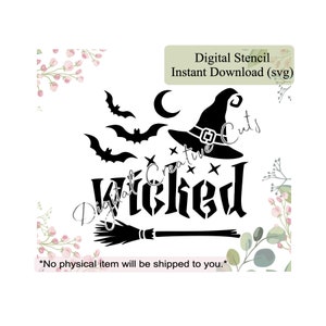 Halloween wicked witch cookie stencil Digital instant download SVG file Personal use only.