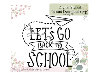 Back to school cookie stencil Digital instant download SVG cutting file Personal use only.