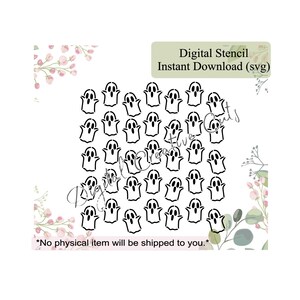Halloween Geist Muster Hintergrund Cookie Schablone Digital Instant Download SVG Datei Nur persönliche Nutzung.