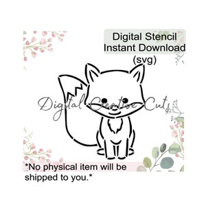 ウッドランドフォックス PYO クッキー ステンシル デジタルダウンロード SVG 形式ファイル 個人使用のみ。