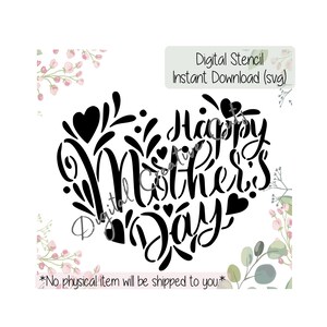 Mother&#39;s day cookie stencil Digital instant download SVG format file Personal use only.