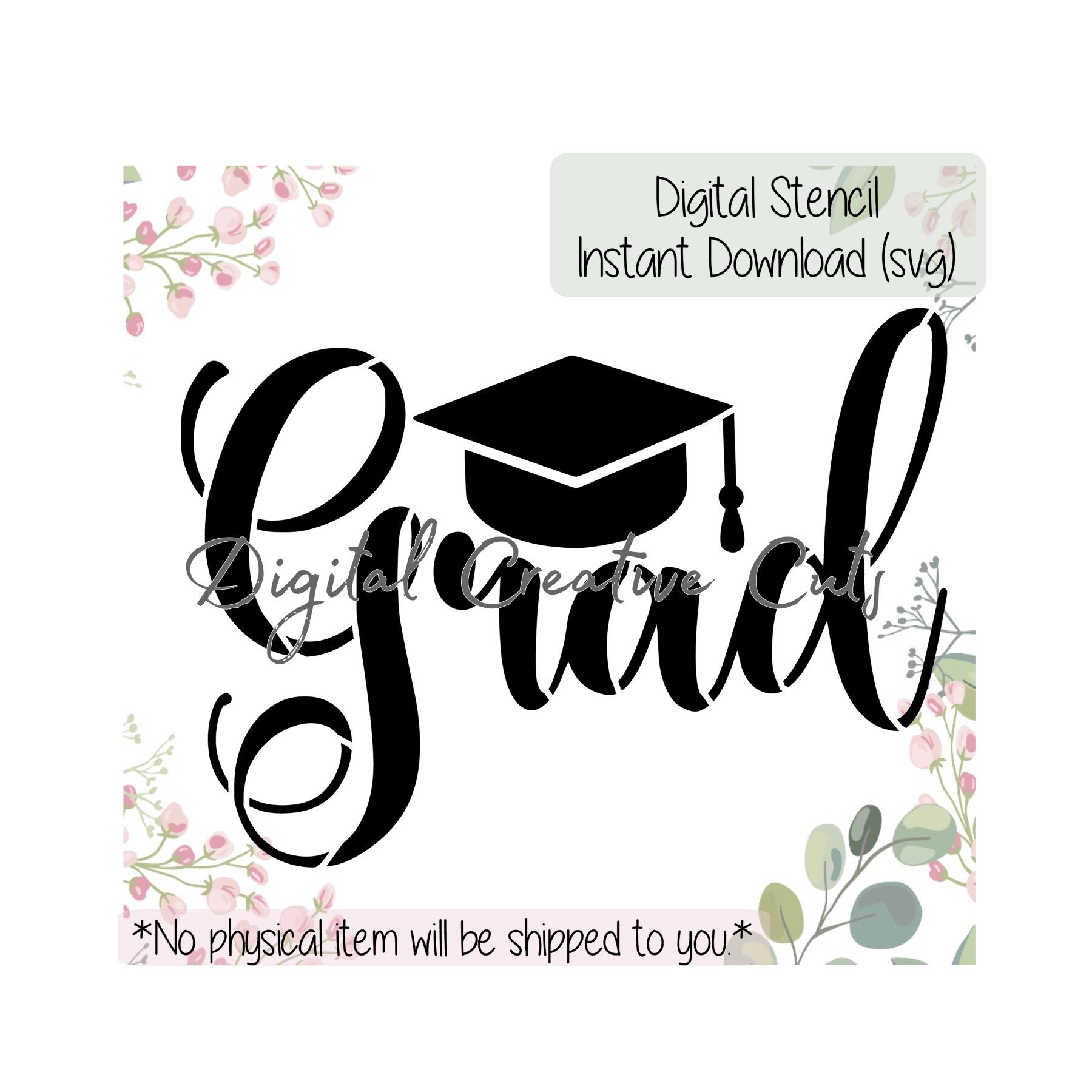Graduation Cookie Stencil Digital Instant Download SVG File Etsy