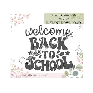 Welcome back to school cookie stencil Digital instant download SVG cutting file Personal use only.