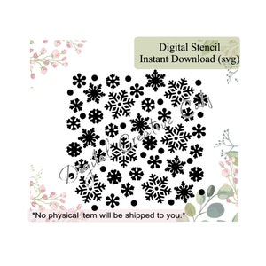 Snowflakes pattern background cookie stencil Digital instant download SVG file Personal use only.