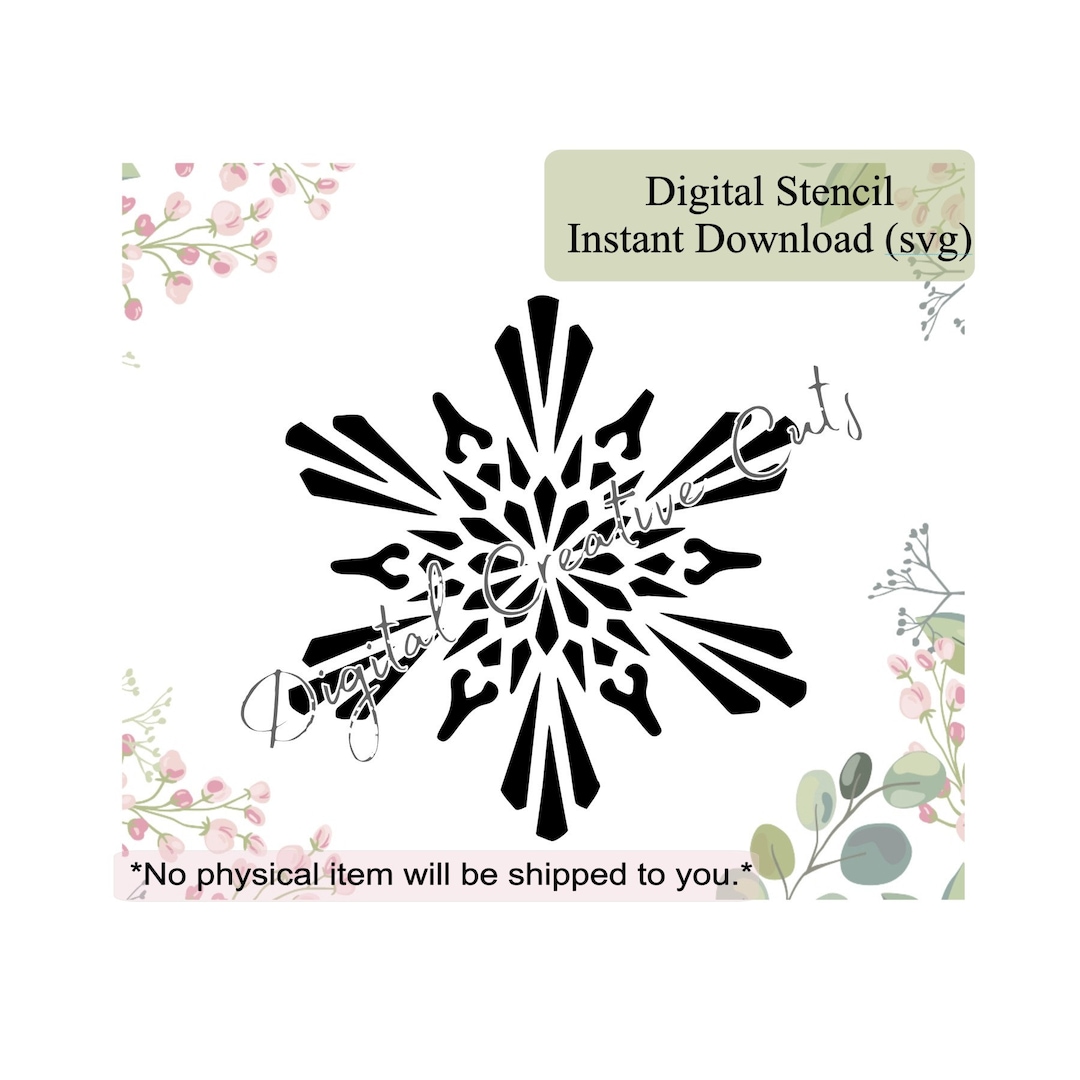 Snowflake Cookie Stencil Digital Instant Download SVG File Personal Use ...