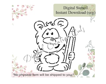 School themed PYO cookie stencil Digital download SVG format file Personal use only.