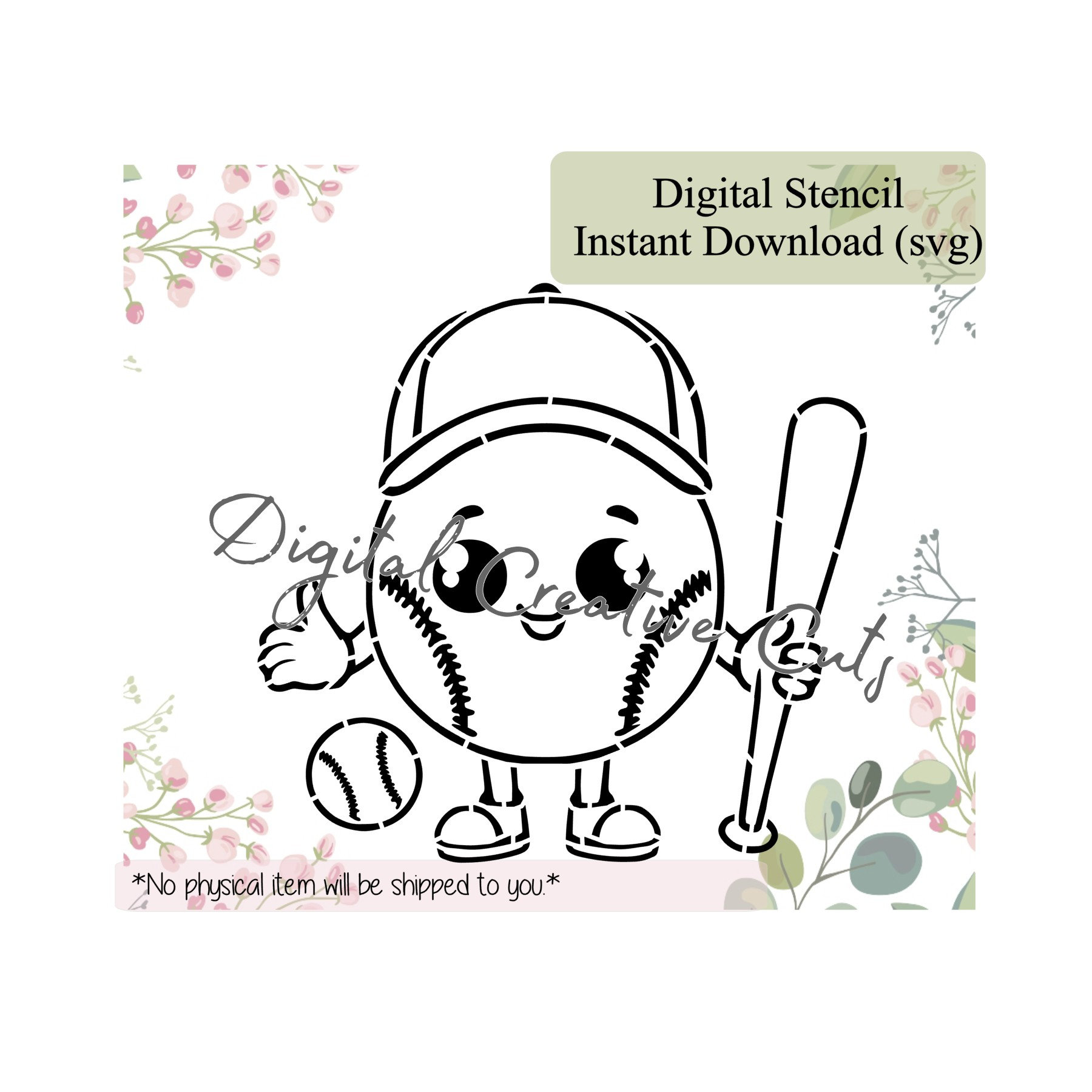 Baseball PYO Cookie Stencil Instant Download SVG Cutting File Personal ...