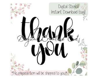Thank you Digital download cookie stencil SVG format file Personal use only.