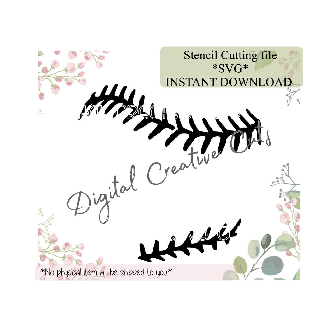 Baseball Stitches Cookie Stencil Download SVG Cutting File Personal Use ...