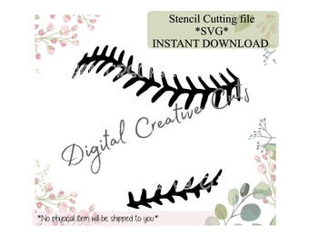 Baseball stitches cookie stencil download SVG cutting file Personal use only.