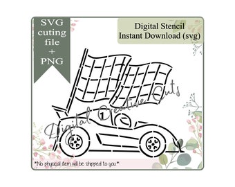Racing car PYO cookie stencil Digital download SVG cutting file and PNG Personal use only. dg480