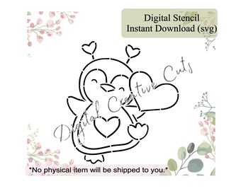 Valentine's day PYO cookie stencil Digital download SVG format file Personal use only.