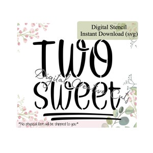 Birthday two sweet cookie stencil Digital download SVG cutting file Personal use only.