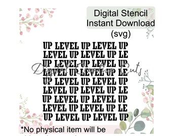 Gamer level up video game background pattern cookie stencil Digital download SVG format file Personal use only.