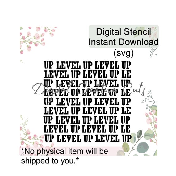 Gamer level up video game background pattern cookie stencil Digital  download SVG format file Personal use only.
