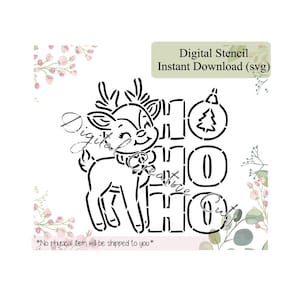 Christmas reindeer PYO cookie stencil Digital instant download SVG cutting file Personal use only.