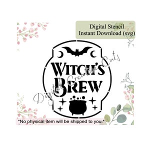 Halloween Hexe brauen Trank Label Cookie Schablone Digitaler sofortiger Download SVG-Datei Nur für den persönlichen Gebrauch.