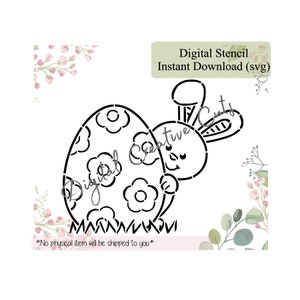 Påskharen PYO kakstencil Digital nedladdning SVG skärfil Endast för personligt bruk.