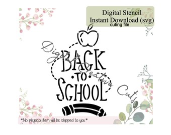 Plantilla de galletas de regreso a la escuela Descarga instantánea digital Archivo de corte SVG Solo para uso personal.