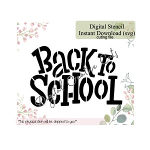 Back to school cookie stencil Digital instant download SVG cutting file Personal use only.