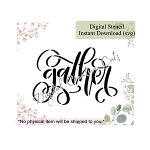 Gather cookie stencil Digital instant download SVG file Personal use only.