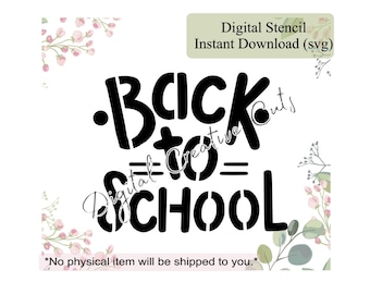 Back to school cookie stencil Digital instant download SVG file Personal use only.