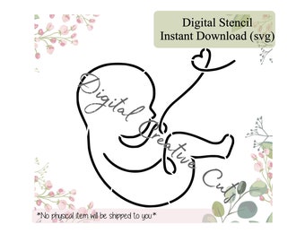 Baby cookie stencil Digital download SVG format file Personal use only.