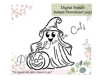 Halloween ghost PYO cookie stencil download SVG cutting digital file Personal use only.