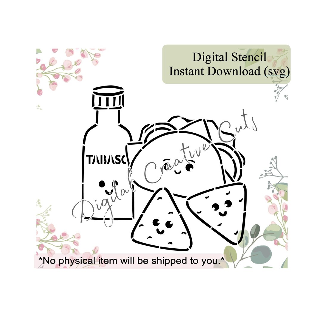 Mexican Food Taco PYO Cookie Stencil Digital Download SVG File Personal ...