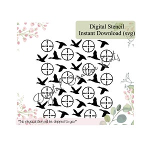 Duck hunting pattern background cookie stencil Digital instant download SVG cutting file Personal use only.