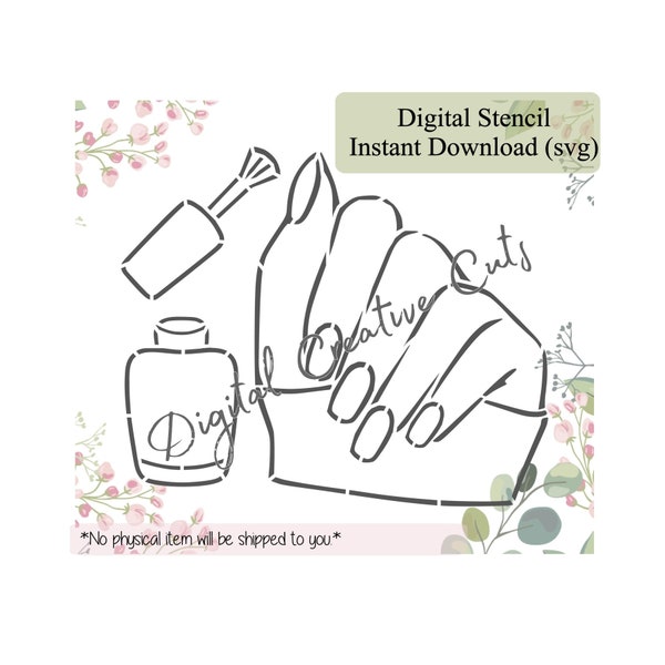 Nail art PYO cookie stencil Digital instant download SVG file Personal use only.