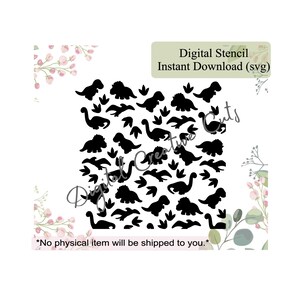 Dinosaur pattern cookie stencil Digital download SVG format file Personal use only.