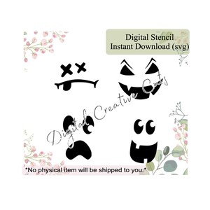 Spooky faces cookie stencil Digital instant download SVG file Personal use only.