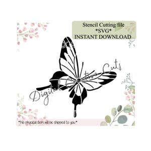 Butterfly cookie stencil Digital download SVG format file Personal use only.