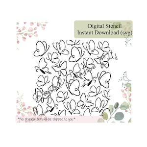 Butterflies background pattern cookie stencil Digital download SVG cutting file Personal use only.