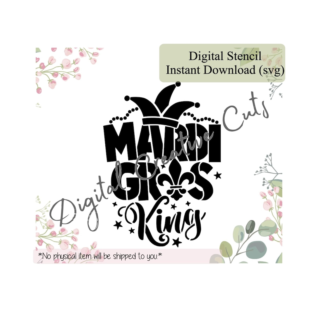 Mardi Gras Wording Cookie Stencil Digital Instant Download SVG Cutting