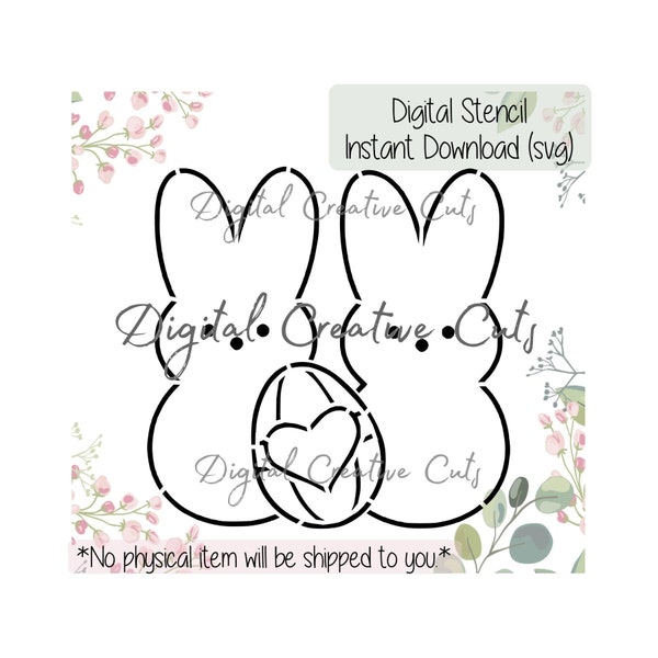 Easter peeps PYO cookie stencil Digital download SVG format file Personal use only.